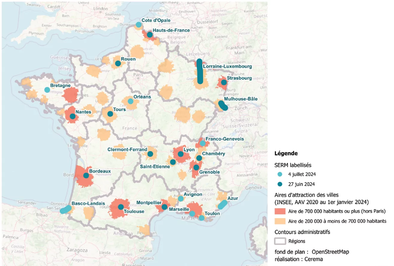 Carte des SERM en France